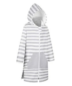  Kids' Hooded Towel Poncho with 11-13 Years Zipper Style Silver Sconce New - Picture 1 of 8