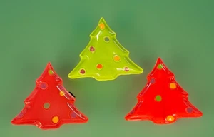 Vietri Christmas Tree Ceramic Candy Dishes Plates Set Of 3 Italy NOV25 - Picture 1 of 14