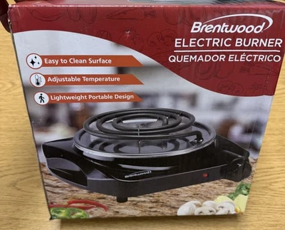 Quemador eléctrico Brentwood TS-306 1.200 W pequeña estufa portátil individual Foto 1 de 2