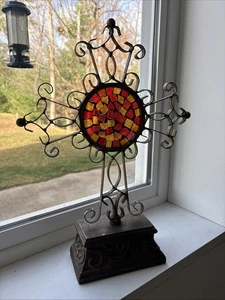 Metall Kreuz Buntglas Sonnenfänger Wandbehang 14”x10”x3” - Bild 1 von 8