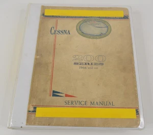 1966 and Up Cessna 200 Series Aircraft Airplane Service Manual Repair Binder - Bild 1 von 10