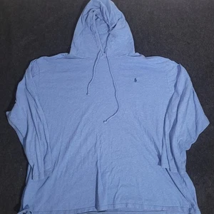Polo Ralph Lauren Hoodie Mens 5XB Blue Pullover Pony Logo Lightweight Cotton - Picture 1 of 13