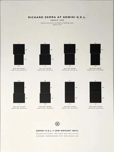 Richard Serra Art Poster Print Announcement 2018 Gemini Gallery NYC 10.5”x15” - Picture 1 of 7