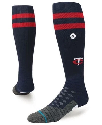Men's Stance Navy Minnesota Twins Diamond Pro OTC Socks Men Large 9-13 New Cover