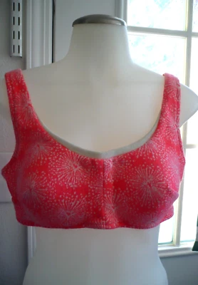 Traje de baño vintage Sears solo top, patrón Starburst, naranja, años 70, algodón Foto 1 de 4