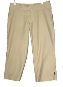 Patagonia Womens Pants sz 10 crop capri beige tan quick dry lightweight Travel - Picture 1 of 8