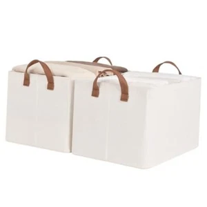 Storage Bins, Fabric Storage Bins for Shelves, Large Storage Baskets with - Picture 1 of 7