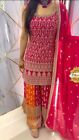 Salwar Kameez Anzug Hochzeit indisches Oberteil Pent Kurti Sharara Plazo Kleid Dupata