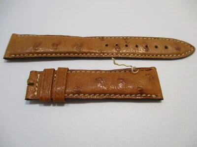 Jaeger LeCoultre 19mm x 16mm Camel Brown Ostrich Leather Watch Strap Band Pair - Image 1 of 4