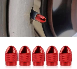 5 Pcs Car Tire Valve Stem Caps, Bullet Style Polished Aluminum Tire Valve Stem C - Picture 1 of 12