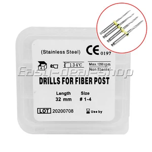 1 Box Dental Screw Drills For Fiber Post Endodontic Stainless Steel 32mm #1-4 - Picture 1 of 5