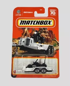 MATCHBOX MBX FAHRRADANHÄNGER & MOTORRAD 63/100 Druckguss 1:64 weiß schwarz - Bild 1 von 4