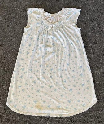 Miss Elaine Womens Small Nightgown & Robe Blue Flannel Floral Grandmacore  - Image 1 of 4