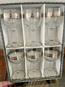 6 CHAMPAGNE COUP STEM GLASSES, CRYSTALEX, BOHEMIA-BEAUTIFUL!!! - Picture 1 of 4
