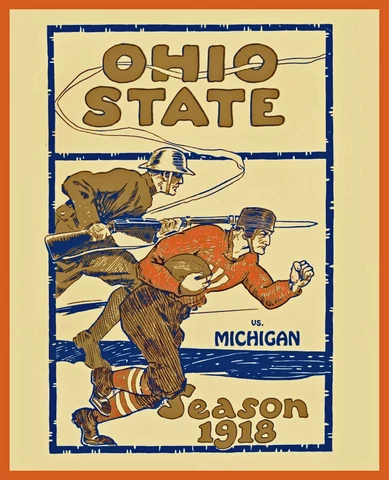 OHIO STATE BUCKEYES Wall Art (1918 Game Program vs Michigan) - 8x10 Color Photo Cover