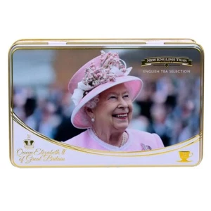 New English Teas Queen Elizabeth ii Tea Tin With 72 Teabag Selection - Picture 1 of 5