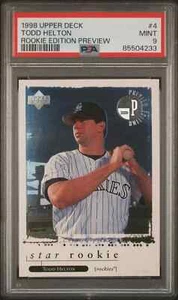 1998 Upper Deck Rookie Edition Preview RC Todd Helton #4 PSA 9 MINT HOF - Picture 1 of 2