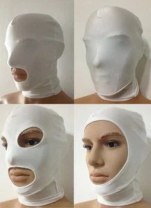 Halloween Fiesta Spandex Accesorios Zentai Disfraz Máscara/Capucha Blanca - Imagen 1 de 5