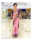 Kanchipuram Designer Silk Saree Indian Wedding Bollywood Formal Banarasi Sari 