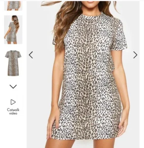 PrettyLittleThing - Women's Size 2 Basic Leopard Print Short Sleeve Shirt Dress - Picture 1 of 5