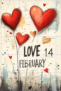 VALENTINES DAY LOVE POSTCARD Scrapbook Card Topper Junk Journal Art Card 4" x 6" - Picture 1 of 2