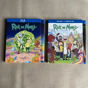 Rick and Morty: Seasons 1 & 2 (Blu-ray 2-Disc/Case) W/ Slipcovers Adult Swim + - Picture 1 of 12