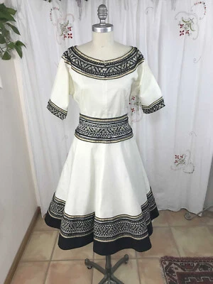 Vtg 60s Jeanette's Originals Albuquerque Patio Skirt Set Western Rockabilly 4/6 - Image 1 of 4