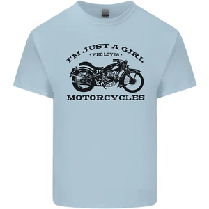 A Girl Who Loves Motorcycles Biker Kids T-Shirt Childrens - Picture 1 of 61