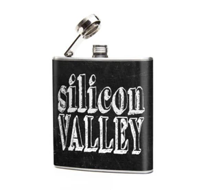 Frasco de Cadera Silicon Valley Whisky Diseñador Arte Corporativo Regalo Recuerdo Oso Bean - Imagen 1 de 2