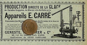 PARIS / GENESTE, HERSCHER / PRODUCTION DE LA GLACE / E. CARRÉ / PUBLICITÉ 1909 - Bild 1 von 1