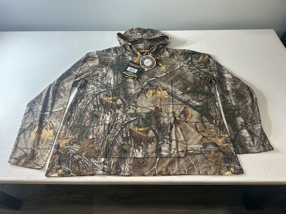 Browning L/S Hipster Hooded RealTree Tee Men's Size 3XL Regular Fit New w/Tags - Image 1 of 4