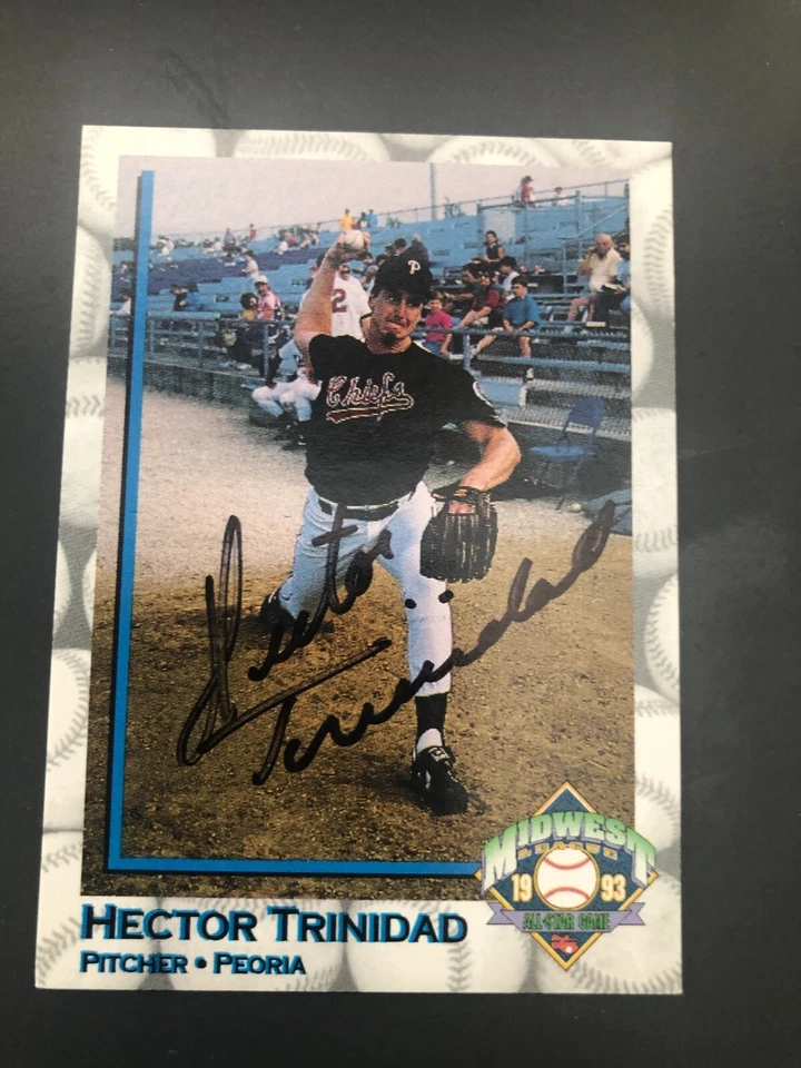 Chicago Cubs HECTOR TRINIDAD signed 1993 Midwest League All-Star Peoria Chiefs - Image 1 of 1