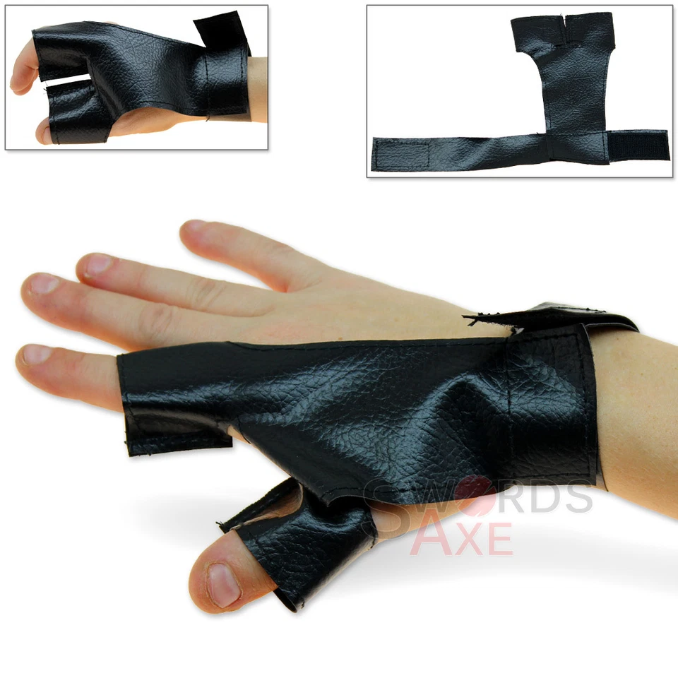 Archery Bow Glove Hand Protector Right Side Index and Thumb Leather Grip Arrow - Image 1 of 1