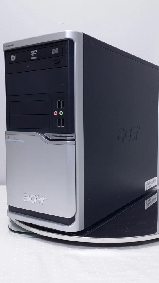 AcerPower FH Pentium D CPU 2.80GHz 1GB RAM 160GB HDD Windows 7 Desktop Computer - Image 1 of 4