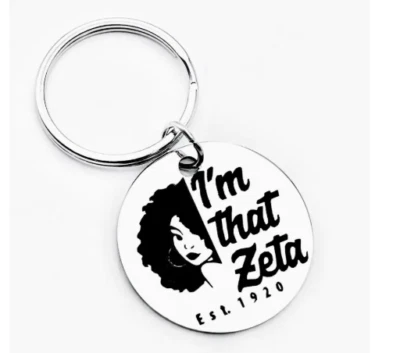 Zeta "That Zeta" Round Metal Keyring - Image 1 of 3