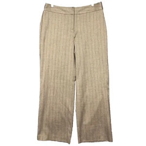 Chicos Hose Damen 2 12 braun Nadelstreifen Karriere hoher Bund Stretch gerades Bein - Bild 1 von 13