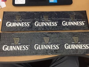 Lot of 2 - 20" X 5" GUINNESS Bar Rail Drip Mats Rubber Thick Official Brand New - Picture 1 of 4
