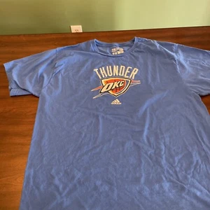 Oklahoma City Thunder Adidas Men's Blue Huge Preferred Logo Short Sleeve 2XL - Picture 1 of 4