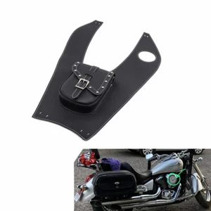 Bolsa cubierta panel tapa tanque cuero PU negro para Kawasaki Vulcan VN500 800 900 1500 - Imagen 1 de 9