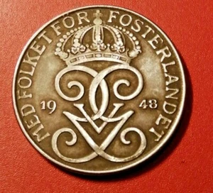 * Sweden *  - 5 Öre - iron  -  1948  *   Condition  1+  * - Picture 1 of 2