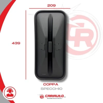 Specchio Retrovisore Coppa NERA UNIVERSALE IVECO 190 Z  ASTRA EUROCARGO 439X209 - Immagine 1 di 3