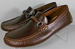 5910472X SP50 BLANTON MENS SHOES SIZE 9 M BROWN LEATHER DRIVER JOHNSTON & MURPHY - Picture 1 of 6