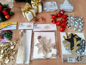 Weihnachtsdeko Konvolut Baum Tisch Gerlinde Stern Konfetti  Kerzeständer LED Tan - Bild 1 von 24