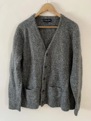 Brooks Brothers Gray Red Fleece Italian Yarn Alpaca Cardigan Sweater XL Soft - Image 1 of 4