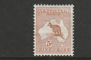STAMPS AUST KANGAROO 5d CHESTNUT 1 ST WMK MUH - Picture 1 of 3