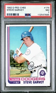 1982 OPC O-Pee-Chee Steve Garvey #179 PSA 7 NM - Picture 1 of 3