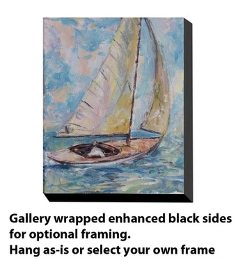 Художественная оригинальная картина маслом RM Mortensen «Solo» парусный морской пейзаж лодка океан - Изображение 1 из 2