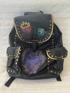 Disney Parks - Descendants 3 Maleficent Backpack - Black Bag Patches Gold Detail - Picture 1 of 15