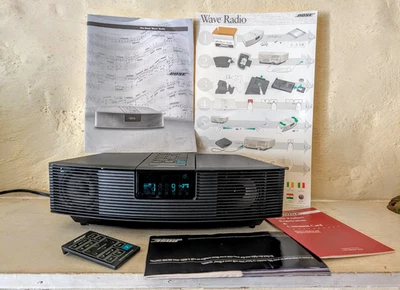 Bose Wave Radio Model AWR1-1W AM/FM Radio w/ Remote & Books Clock - Alarm - Image 1 of 4
