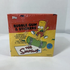 2002 Topps - The Simpsons Bubble Gum & Stickers Box (Sealed) - 24 Sealed Packs - Picture 1 of 7